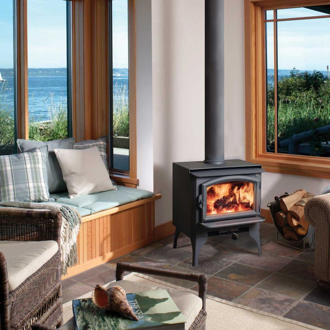 Lopi Answer NexGenFyre Wood Stove Monroe Fireplace