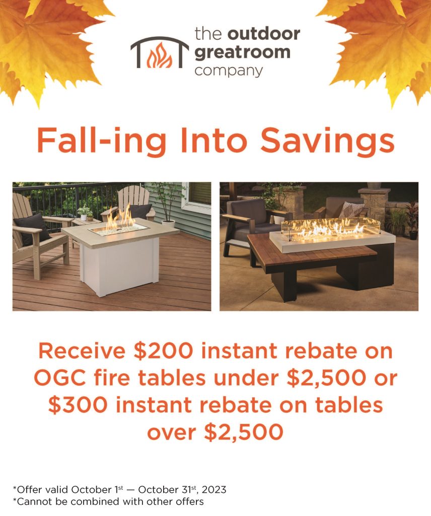 The Outdoor Greatroom Fall-ing into Savings Promo